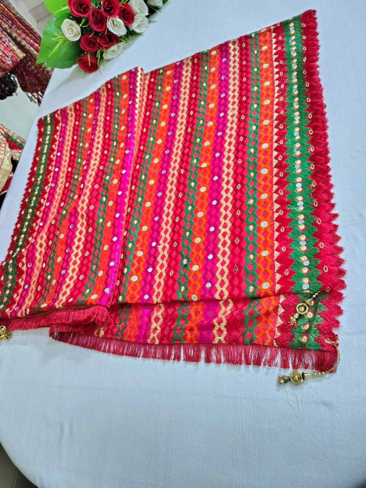 Phulkari Dupatta with Mirror work