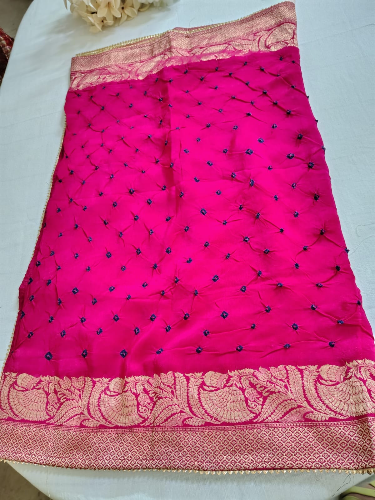 Batik Dupatta with Banarsi Border