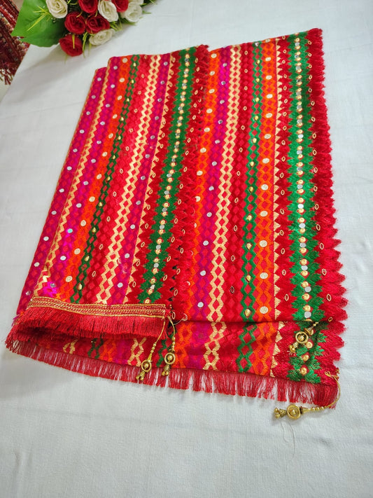 Phulkari Dupatta with Mirror work