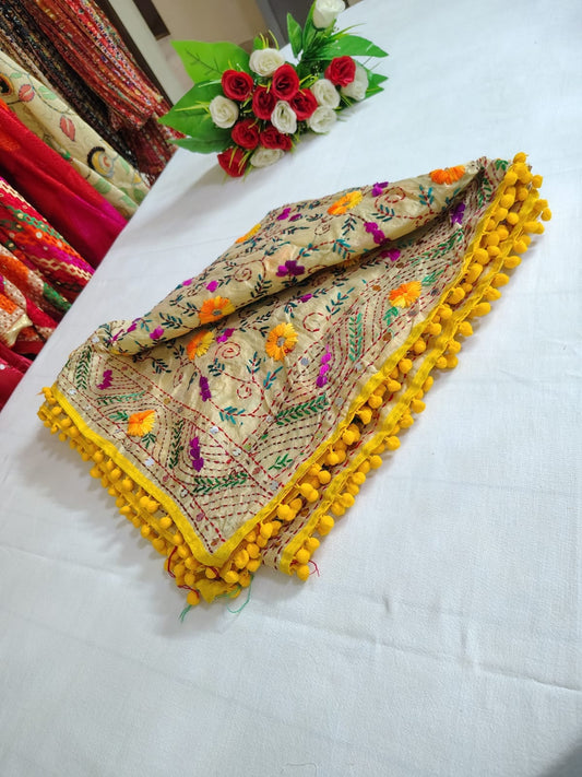 Silk hand Embroidered Dupatta