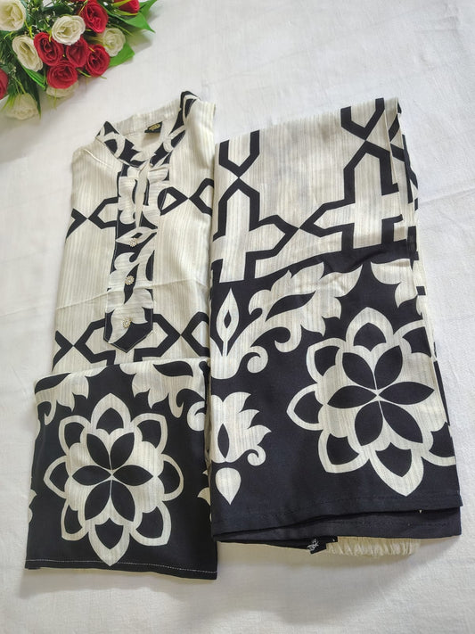 Digital Print Co-ord Set in Black & White