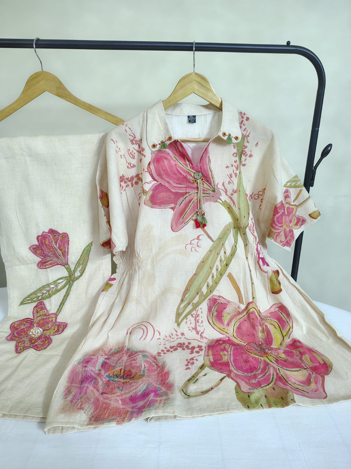 Flex Cotton Co-ord Set with Handwork on Top & Pant