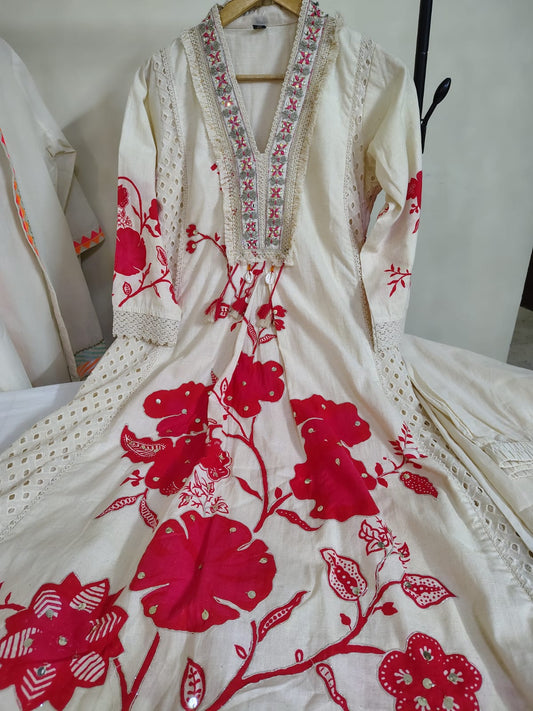 Flex Cotton Handwork Suit