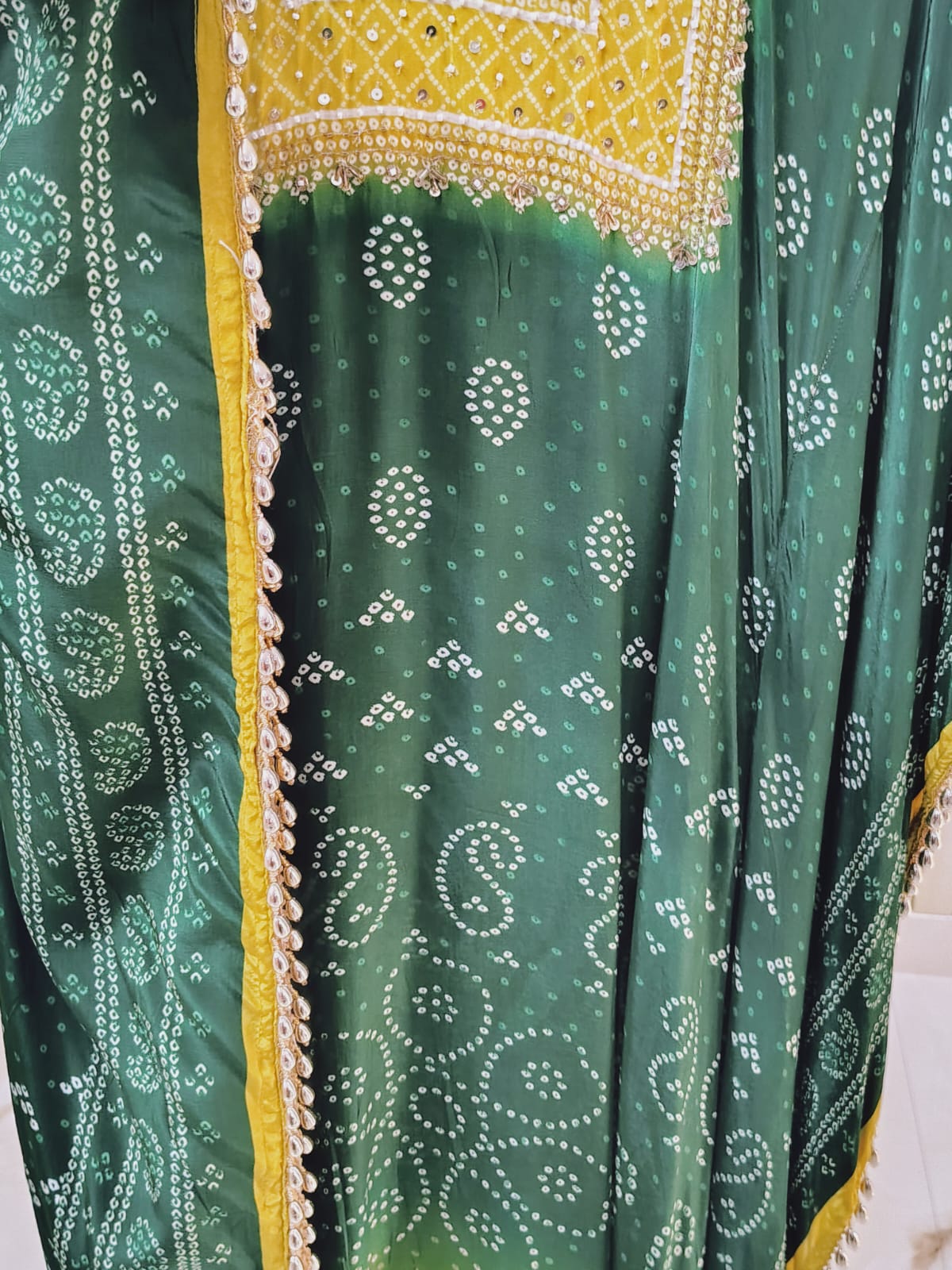 Jaipuri Print Kaftan with Pearlwork